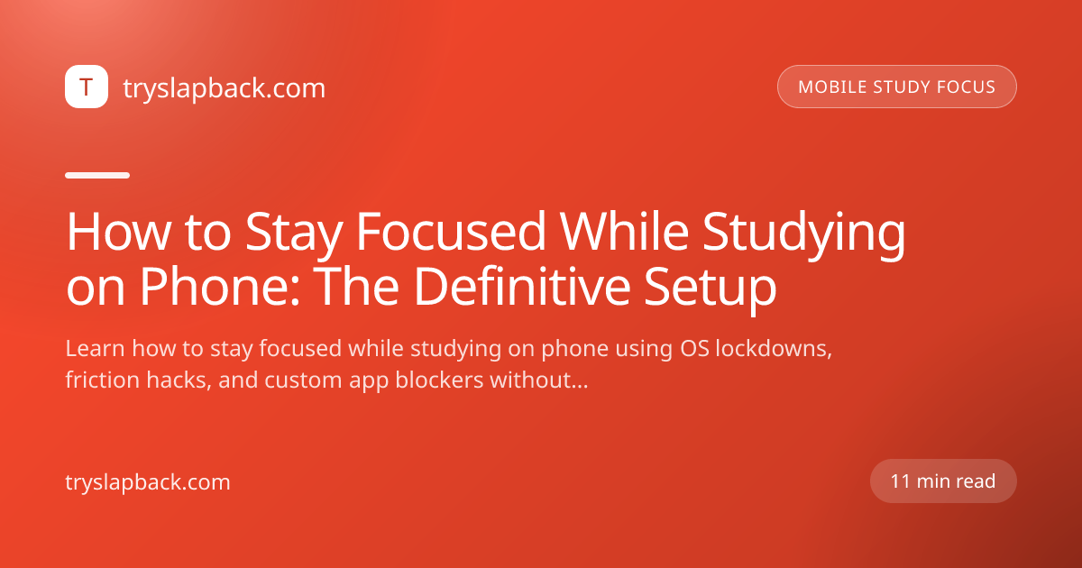 How to Stay Focused While Studying on Phone: The Definitive Setup