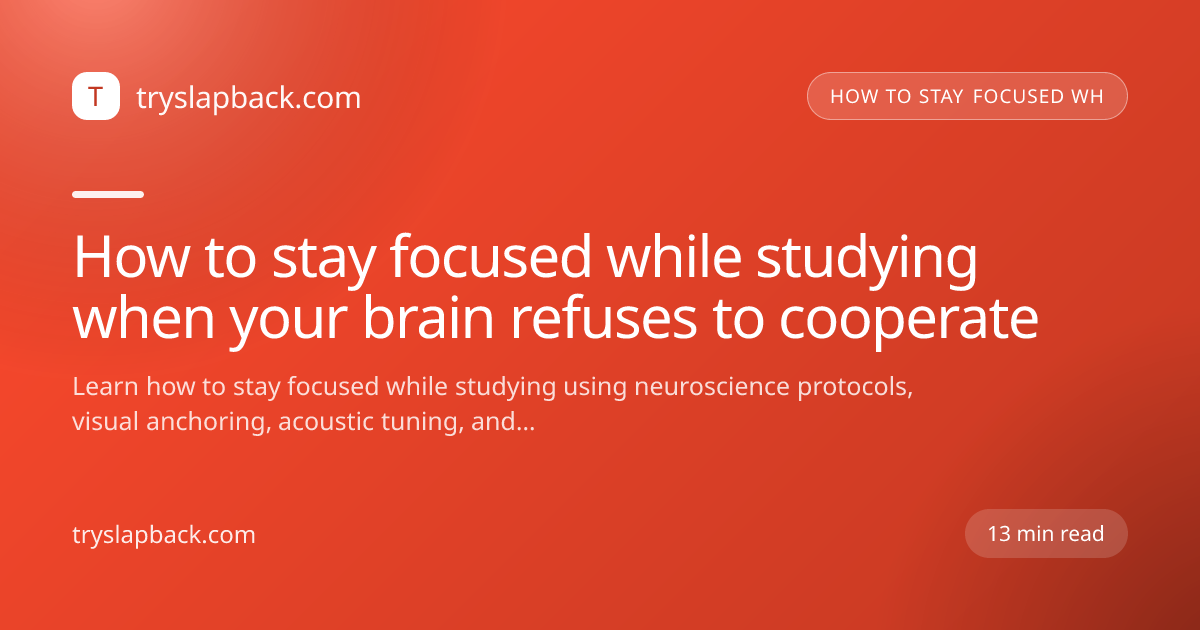 How to stay focused while studying when your brain refuses to cooperate