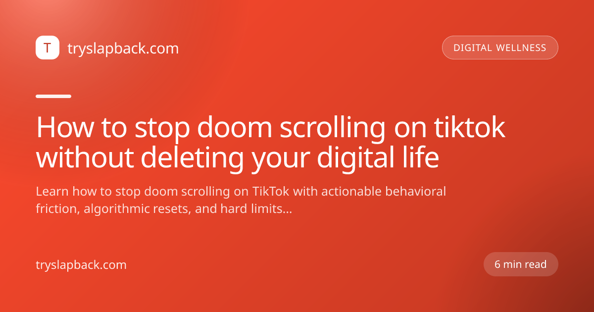 How to stop doom scrolling on tiktok without deleting your digital life