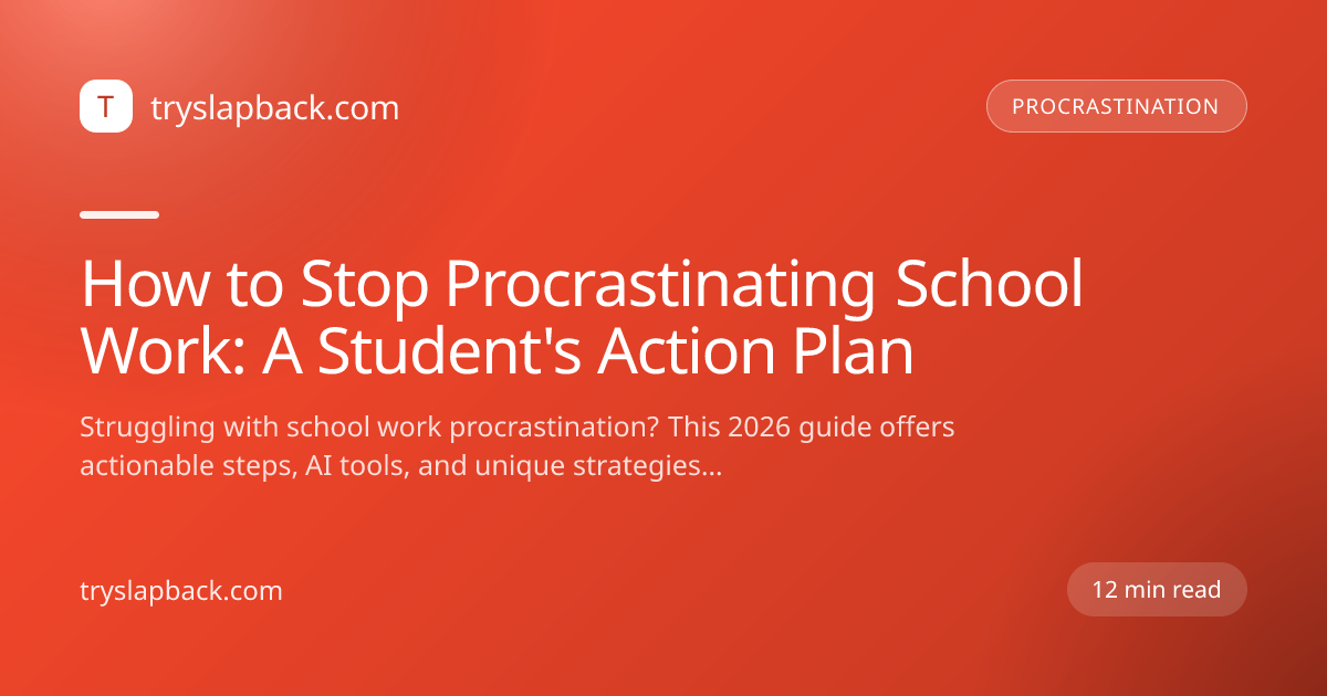 How to Stop Procrastinating School Work: A Student's Action Plan