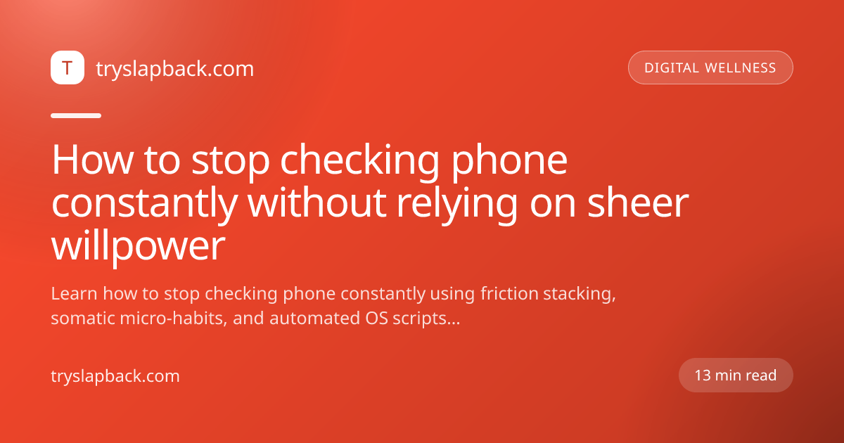 How to stop checking phone constantly without relying on sheer willpower